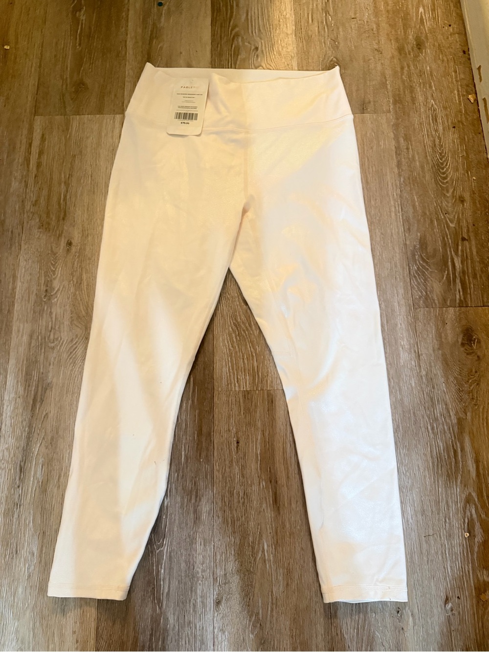 Fabletics Pearlescent Baby Pink High-Waist Leggings new with tags 7/8 luxe